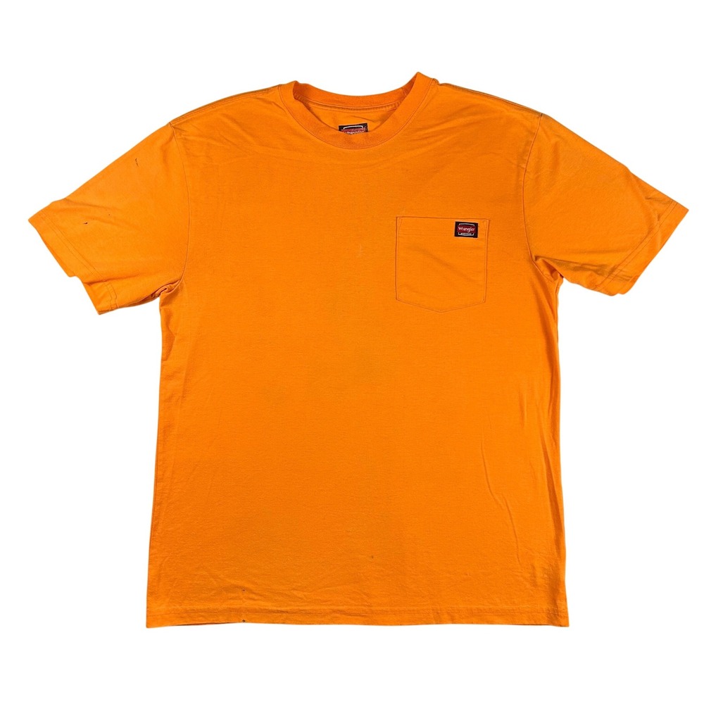 Wrangler Workwear Mens Orange Pocket T-Shirt Short Sleeve Size L 65070